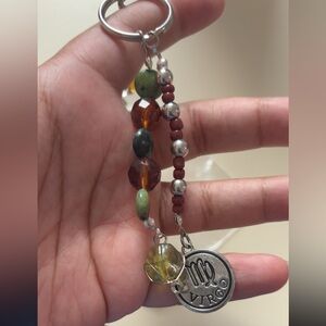 Virgo Zodiac Keychain with Beads